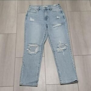 Pacsun Womens Size 28 Mom Jeans Distressed Destroyed High Rise Blue Denim